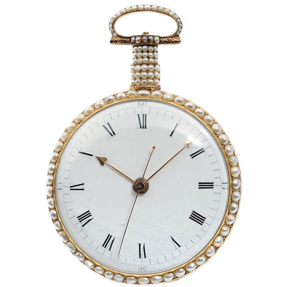 English fine gold enamel centre seconds duplex Circa 1820 English fine gold enamel centre seconds duplex Circa 1820