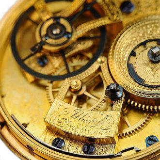 English fine gold enamel centre seconds duplex Circa 1820