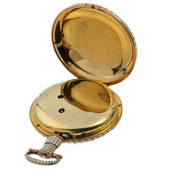 English fine gold enamel centre seconds duplex Circa 1820 English fine gold enamel centre seconds duplex Circa 1820