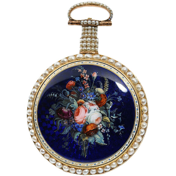 English fine gold enamel centre seconds duplex Circa 1820 English fine gold enamel centre seconds duplex Circa 1820