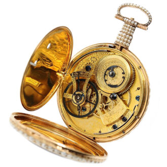 English fine gold enamel centre seconds duplex Circa 1820