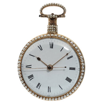 English fine gold enamel centre seconds duplex Circa 1820
