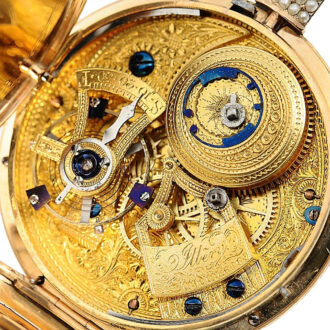 English fine gold enamel centre seconds duplex Circa 1820