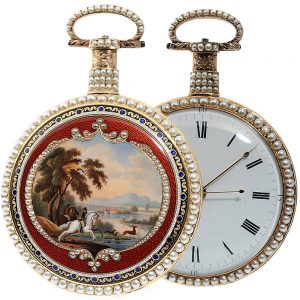 English fine gold enamel centre seconds duplex Circa 1820