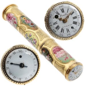 French etui with an integrated watch and compass, circa 1750