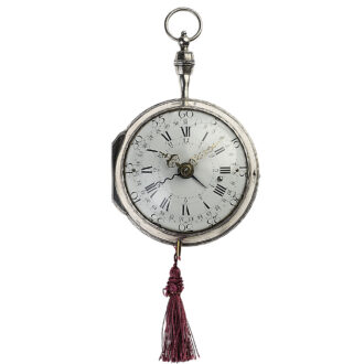 Large French silver quarter repeating coach clock Circa 1775
