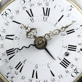 Large French silver quarter repeating coach clock Circa 1775