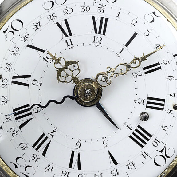 Large French silver quarter repeating coach clock Circa 1775 Large French silver quarter repeating coach clock Circa 1775