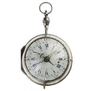Large French silver quarter repeating coach clock Circa 1775