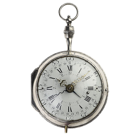 Large French silver quarter repeating coach clock Circa 1775