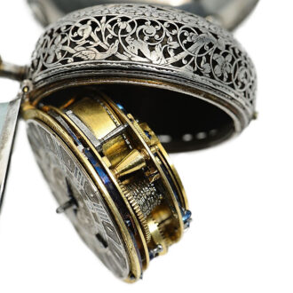 French silver pair-cased verge watch with alarm Circa 1710