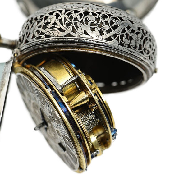 French silver pair-cased verge watch with alarm Circa 1710 French silver pair-cased verge watch with alarm Circa 1710