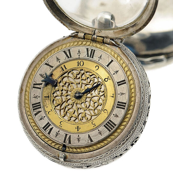 Swiss silver coach clock with self strike and alarm Circa 1675 Swiss silver coach clock with self strike and alarm Circa 1675