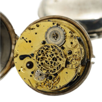 Swiss silver coach clock with self strike and alarm Circa 1675