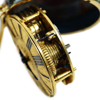 German single-hand gold and enamel pendant watch Circa 1680