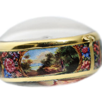 German single-hand gold and enamel pendant watch Circa 1680