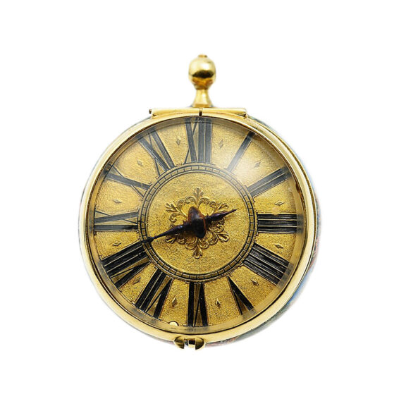 German single-hand gold and enamel pendant watch Circa 1680 German single-hand gold and enamel pendant watch Circa 1680