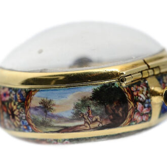 German single-hand gold and enamel pendant watch Circa 1680