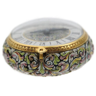 Swiss gold and enamel single-handed verge watch Circa 1660-1670