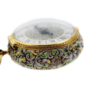 Swiss gold and enamel single-handed verge watch Circa 1660-1670