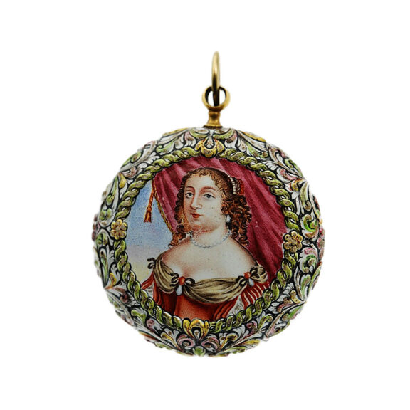 Swiss gold and enamel single-handed verge watch Circa 1660-1670 Swiss gold and enamel single-handed verge watch Circa 1660-1670