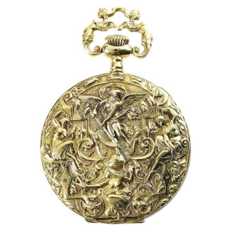Swiss gold exquisitely decorated repoussé watch Circa 1909