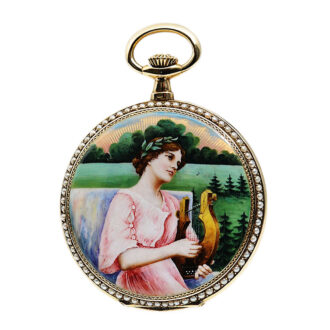 Austrian Art Nouveau-style hunting cased pocket watch Circa 1915