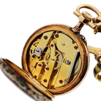 French pendant watch with matching bow brooch Circa 1900