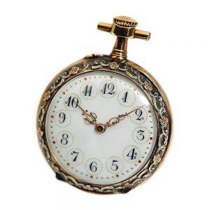 French pendant watch with matching bow brooch Circa 1900