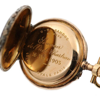 French pendant watch with matching bow brooch Circa 1900