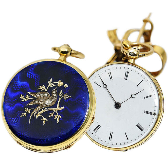 Swiss pendant watch with matching bow brooch Circa 1850
