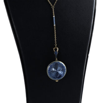 Swiss gold Art Deco style pendant watch with chain Circa 1911