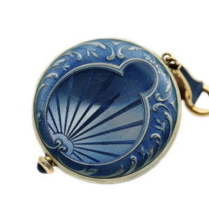 Swiss gold Art Deco style pendant watch with chain Circa 1911