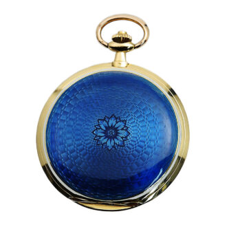 Swiss thin gold enamel hunting cased pocket watch Circa 1910