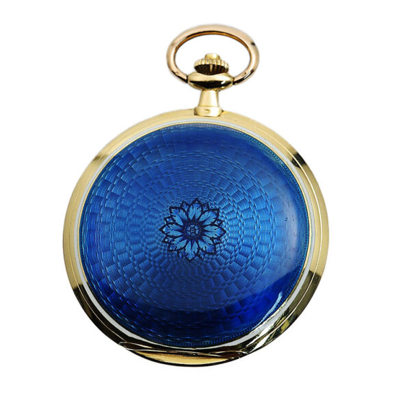 Swiss thin gold enamel hunting cased pocket watch Circa 1910 Swiss thin gold enamel hunting cased pocket watch Circa 1910