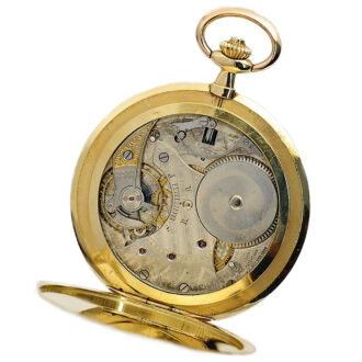 Swiss thin gold enamel hunting cased pocket watch Circa 1910