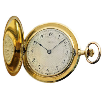 Swiss thin gold enamel hunting cased pocket watch Circa 1910