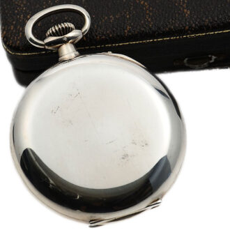 German pocket watch in a silver case with box Circa 1946