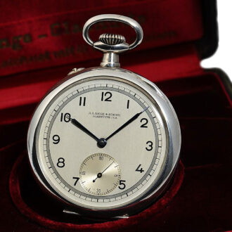 German pocket watch in a silver case with box Circa 1946