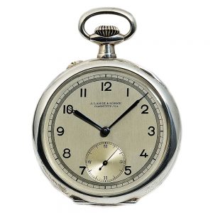 German pocket watch in a silver case with box Circa 1946