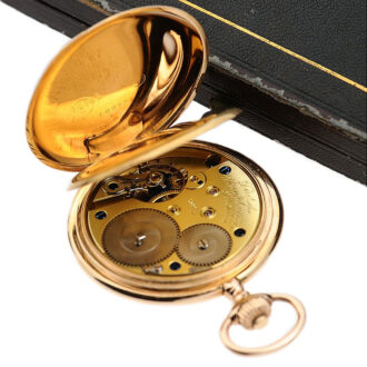 German gold hunting cased watch with original box Circa 1910