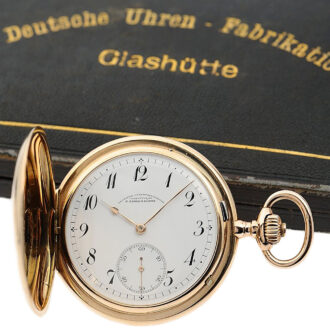 German gold hunting cased watch with original box Circa 1910