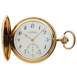 German gold hunting cased watch with original box Circa 1910