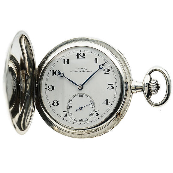 Fine German silver Glashütte hunting cased pocket watch Circa 1900 Fine German silver Glashütte hunting cased pocket watch Circa 1900