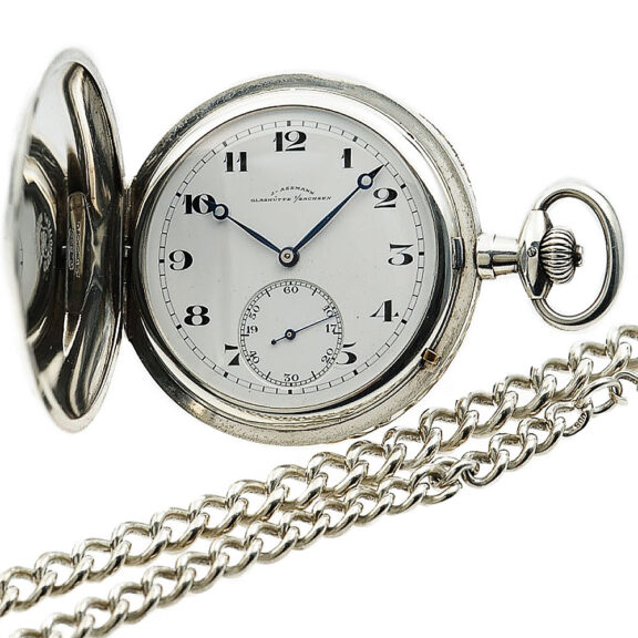 Fine German silver Glashütte hunting cased pocket watch Circa 1900