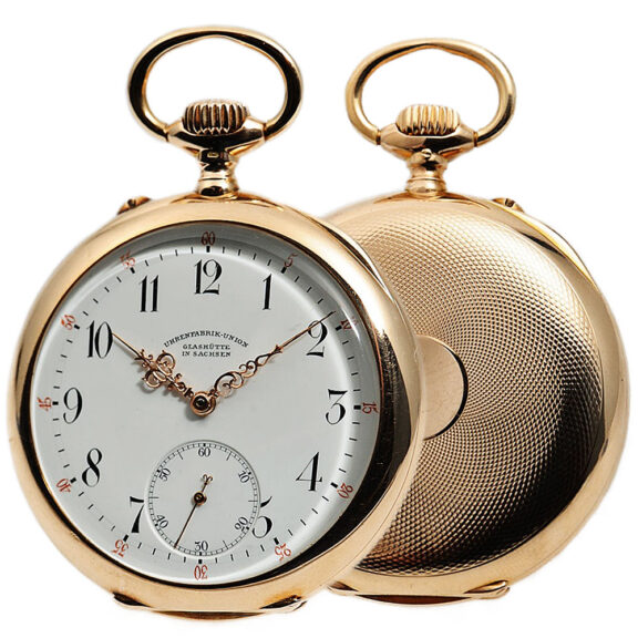 German 14k pink gold Glashütte pocket watch Circa 1900