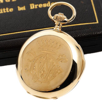 German 18k rose gold Glashütte pocket watch Circa 1891