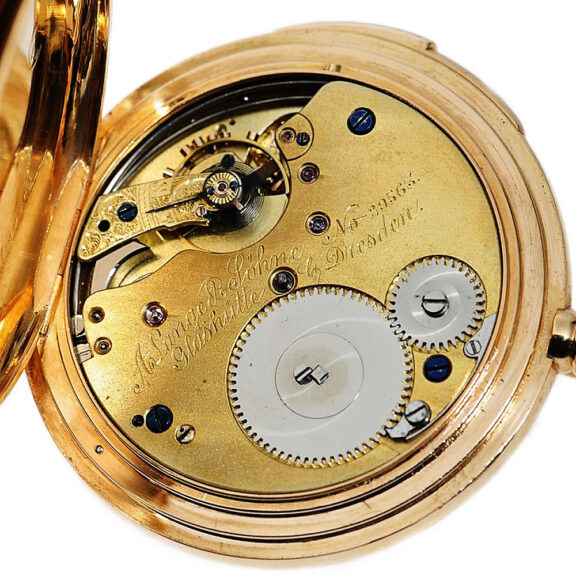 German 18k rose gold Glashütte pocket watch Circa 1891 German 18k rose gold Glashütte pocket watch Circa 1891