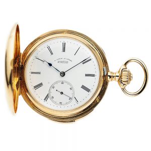German 18k rose gold Glashütte pocket watch Circa 1891