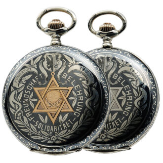 Swiss pocket watch in a rare lavishly decorated case Circa 1905